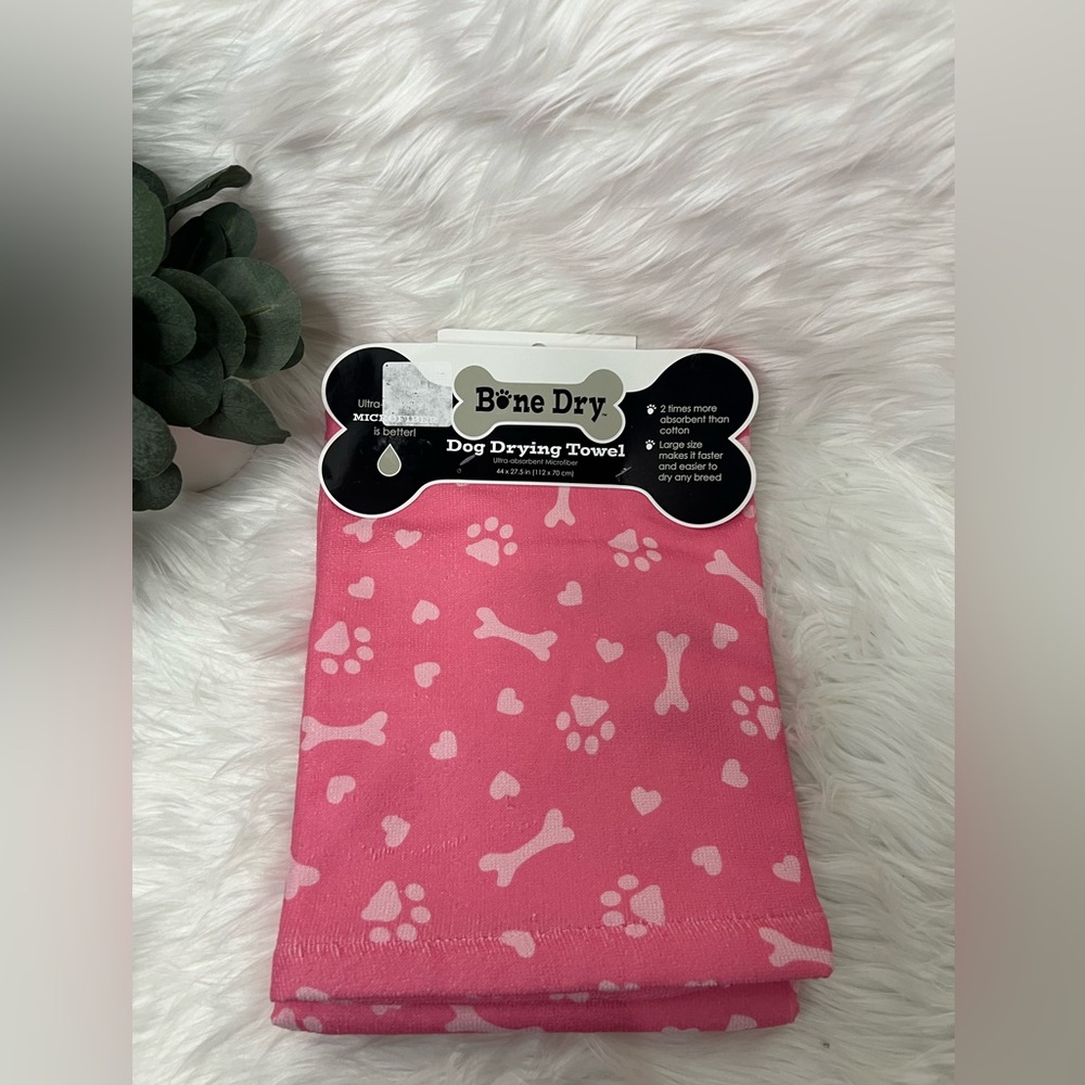 None - Dry Pink Dog Drying Towel